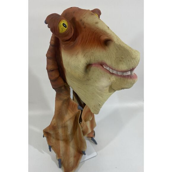 Vintage Star Wars Episode 1 Jar Jar Binks PVC Rubber Don Post Costume Mask 1999